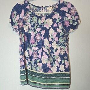 St. John's Bay Floral Cottage‎ Boho Blouse, Women's Size Large